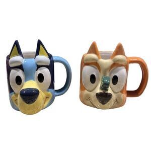 Zak Designs 15oz Bluey and Bingo Sculpted Mug Set. LOT OF 2. Brand New.